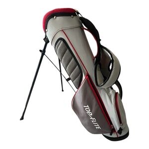 TOP‎ FLITE Junior Youth 31” Grey/Red/Black  5-Way Divider Golf Bag w/Stand